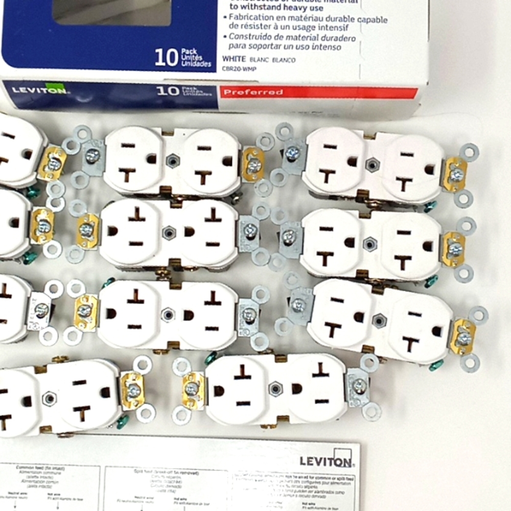 Leviton Back & Side Wire Outlets 20 A-125 V Set of 11